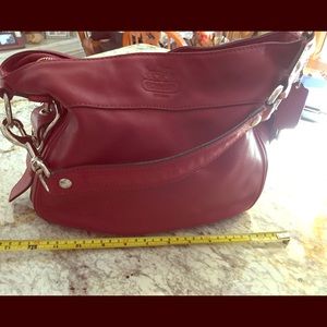 Coach Zoe red hobo leather handbag